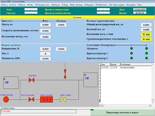 Графический интерфейс программного обеспечения второго поколения АСУ ТП Омега.